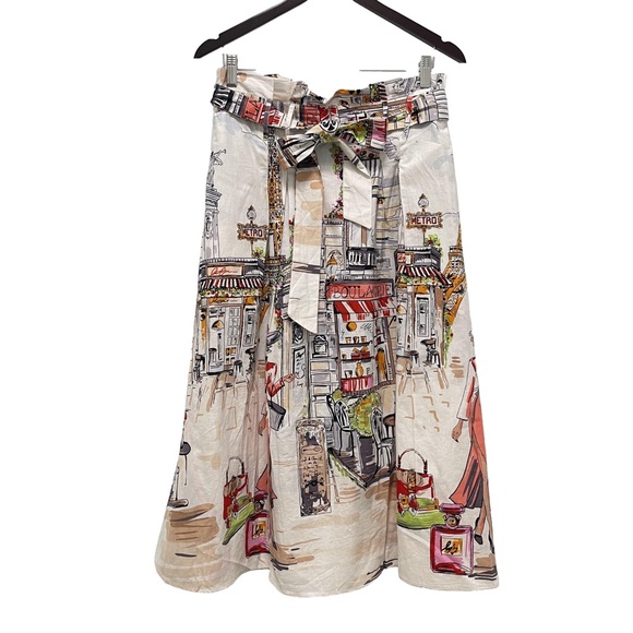 Her Destiny Dresses & Skirts - Her Destiny Paris Eiffel Tower White Midi Skirt Size Large